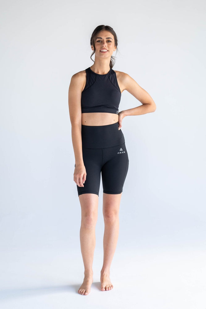 Black Shorts + Sports Bra Two-Piece Set - Anam Activewear