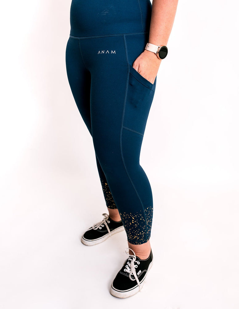 Theia Collection - Navy 7/8 Length Tights - Anam Activewear